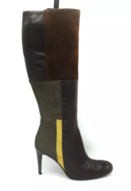 Bottes Kalliste "Un Dimanche A Venise" Cuir Daim Marron Acajou - T 37 - Ttbe