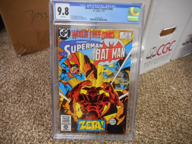 World's Finest Comics 298 cgc 9.8 DC 1983 Superman Batman Zeta WHITE pgs NM MINT
