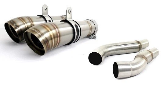 Ligne D'échappement Complète DOMINATOR HP3 Pour Yamaha YZF-R125 2014-2018 - Collecteur Et Silencieux En Inox - Finition Satinée Avec Embout Carbone - 4