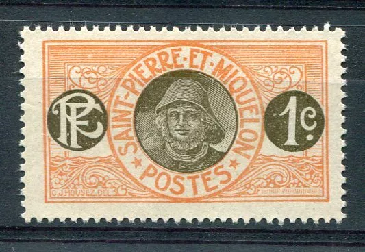 ST. PIERRE et MIQUELON, 1900-08, timbre 78, PECHEUR, neuf