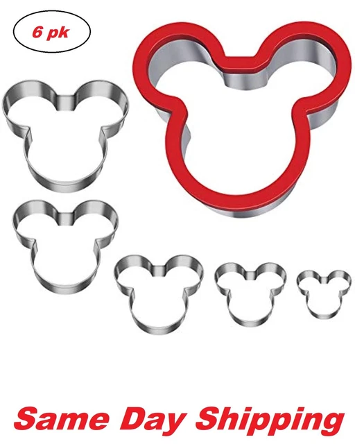 6 PACK MICKEY Mouse Cookie Cutter, Metal Mickey Head Cookie Sandwich