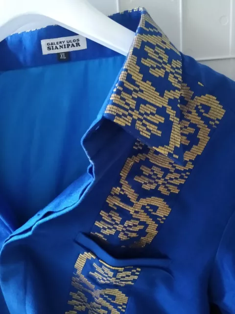 XL GENUINE BATIK Batak shirt handmade from Indonesia £22.50 - PicClick UK