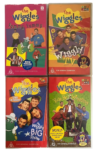 The Wiggles 4x VHS Video Tape Bulk Lot ABC Live Show Yummy Yummy Wiggly TV Yule