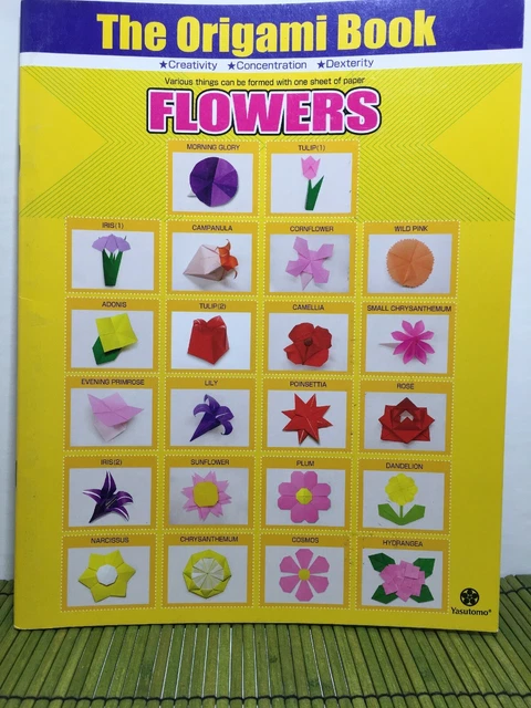 Yasutomo El Libro de Origami 2007 Iris Tulipán Campanula Crisantemo etc.