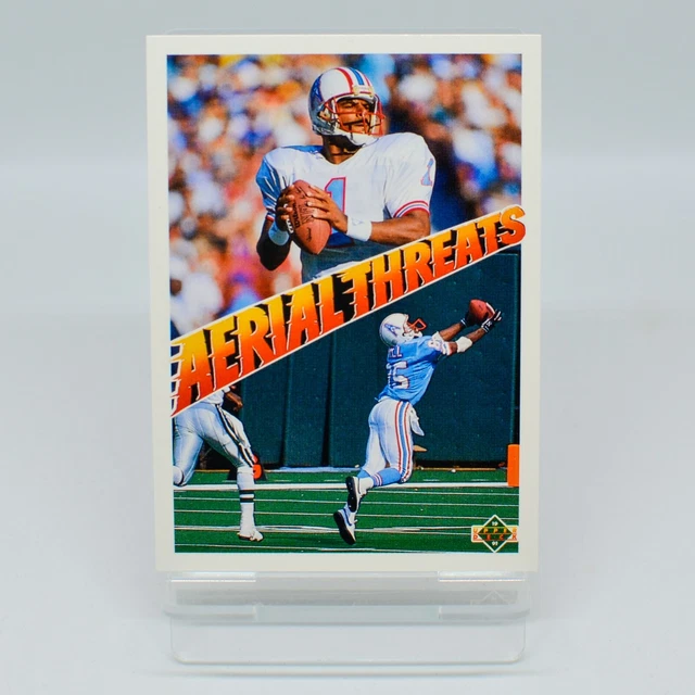 Warren Moon Drew Hill Houston Oilers #33 Aerial Threats Upper Deck 1991