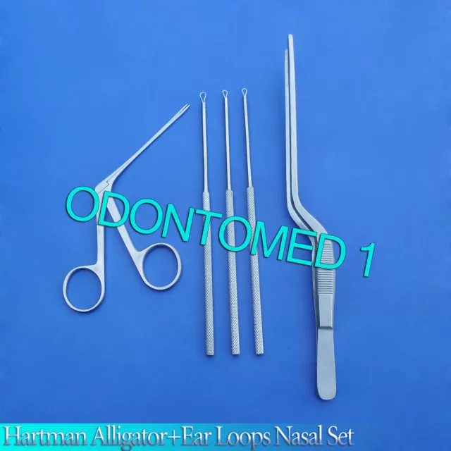 5 pièces forceps alligator Hartman 3,5 pouces boucles d'oreille instruments de chirurgie nasale 3