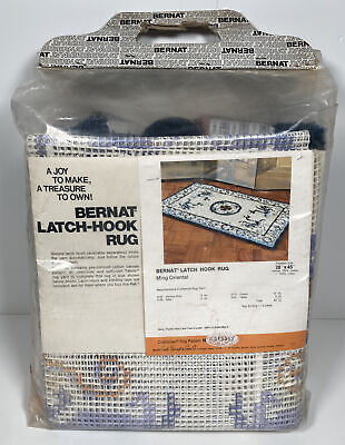"Kit de alfombras de gancho con pestillo oriental Bernat Ming 1975 de colección de lote antiguo - 28"" X 45"""