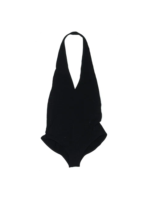 American Apparel Women Black Bodysuit S