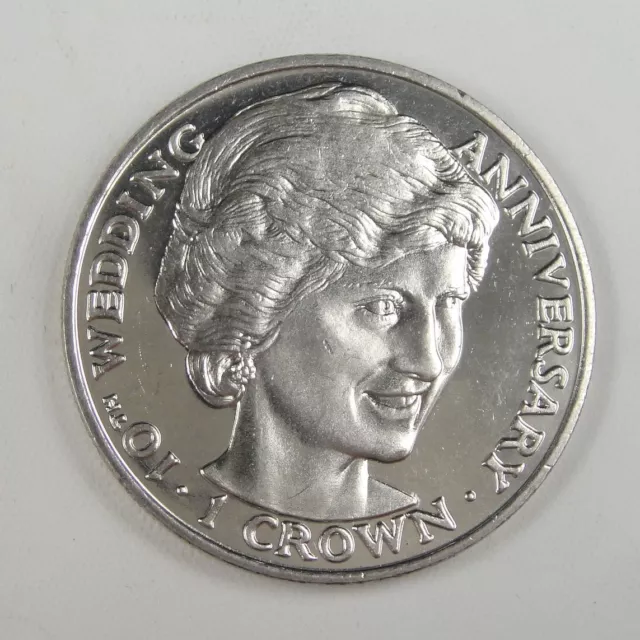 Gibraltar Coin One Crown, 1991, UNC, 10th Wedding Anniversary