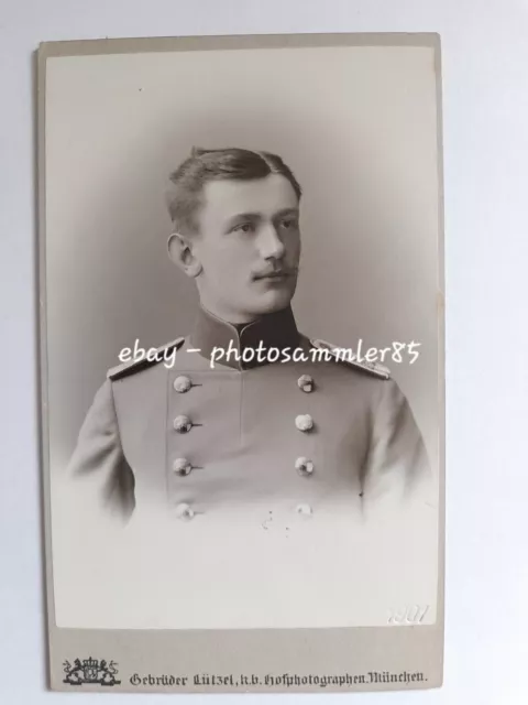 CdV München Widmung 1901 Soldat Offizier Max Pflaumer an Karl Linden Foto