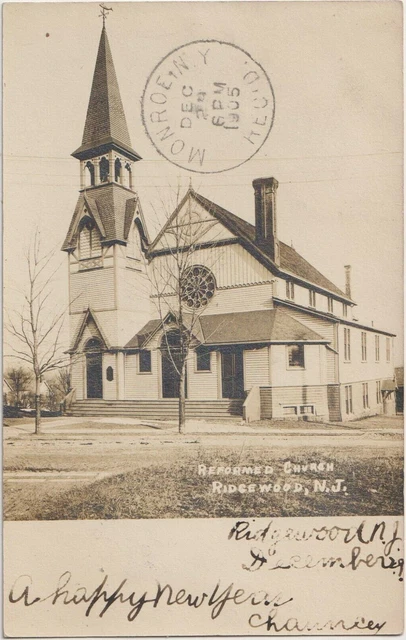 Real Photo Ridgewood Nj Reformed Church 1905