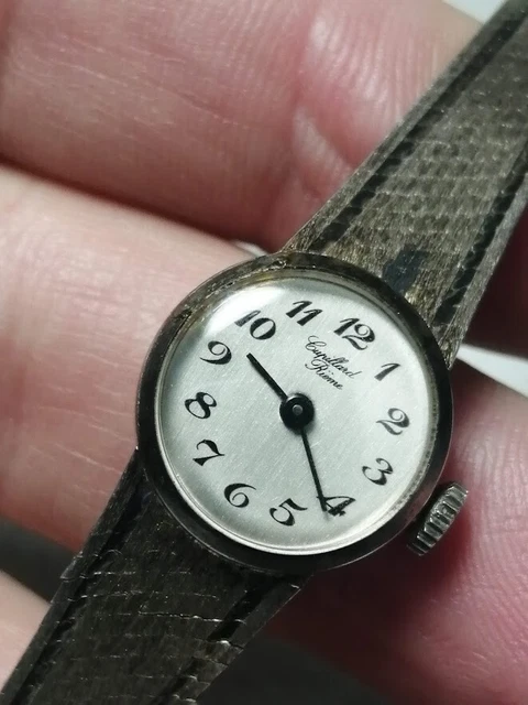 Montre Femme Ancienne Mécanique Cupillard Rieme - Cadran Et Bracelet Argenté, Occasion