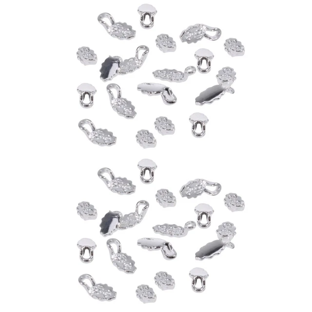 30 Pcs Plaqué Argent Boucles D'oreilles Bails Feuille De Chêne design Colle Sur