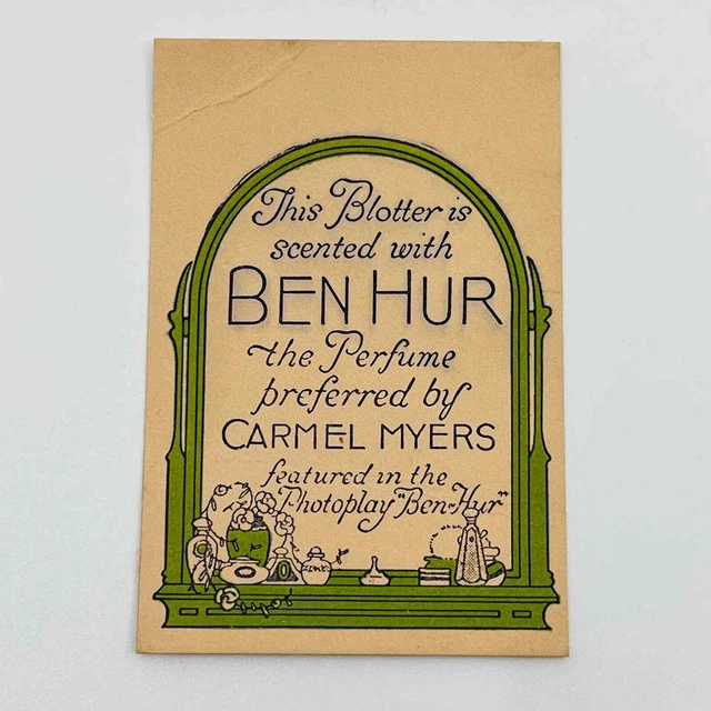 Art Deco Design BEN HUR Scented Perfume Blotter Card in Wrapper Carmel Myers SC1