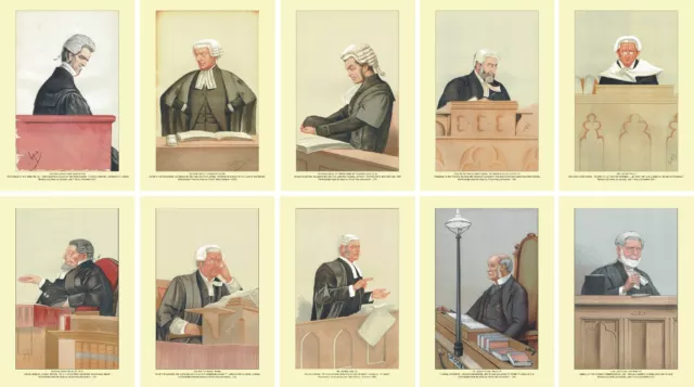 10 x A4 Prints  - Vintage Law Courts: Judges and Barristers - Gift for Lawyers