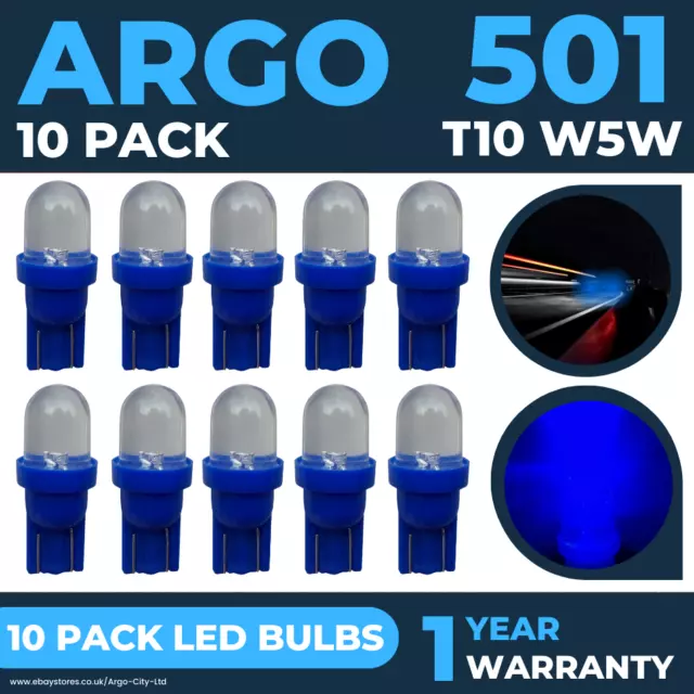 501 LED Bleu Feu Latéral T10 W5w 194 168 Glace Voiture Intérieur Xenon  Ampoules