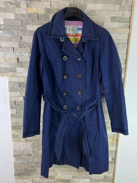 Boden women’s Size 14 Navy Double Breasted Belted Trench Coat Jacket