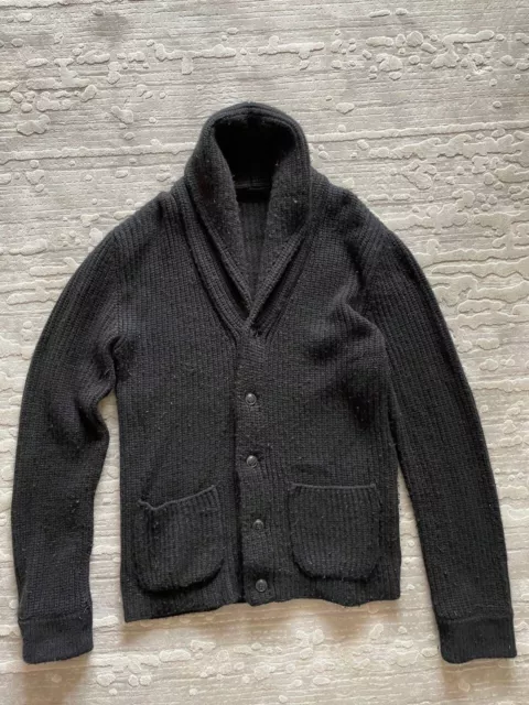 Dolce Gabbana Mens Cashmere Black Cardigan Jacket Size 50