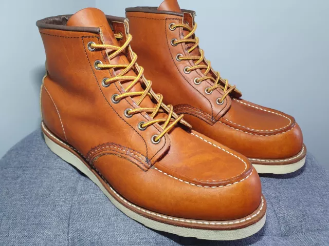 Red Wing 875 Classic Moc Toe Boots Tan Brown Oro Legacy UK 9