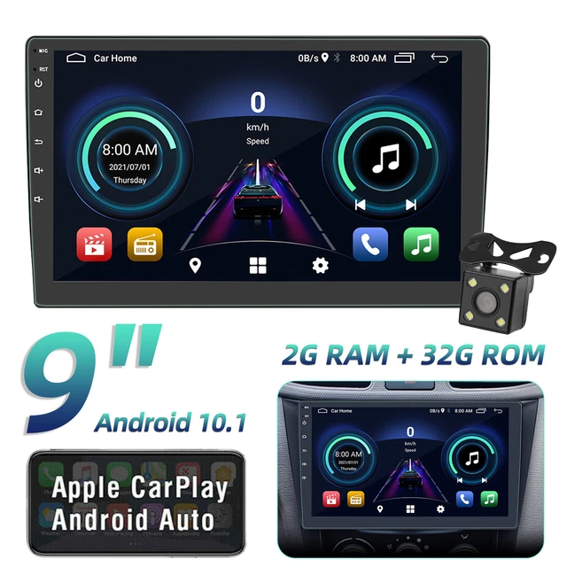 9" Car Player Android 10.1 Stereo GPS Navi MP5 Double 2 Din WiFi Quad Core Radio
