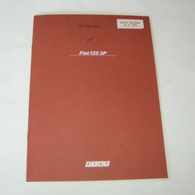 Pressemappe / presskit - Fiat 128 3P Berlinetta - Ausgabe 1975