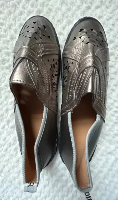 Christian Dior J'ADIOR Womens Metallic Leather Flat Slip On Shoes Size 9.5
