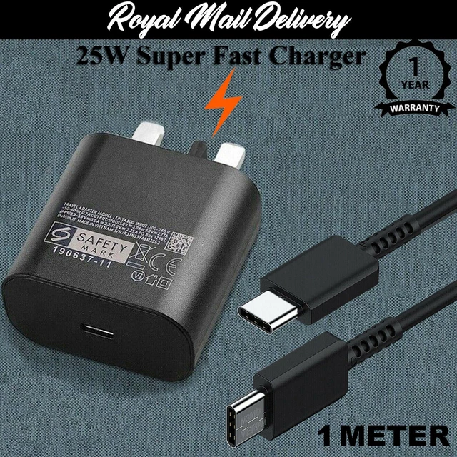 GENUINE 25W SUPER Fast Charger Adapter & USB-C Cable For Samsung Galaxy ...