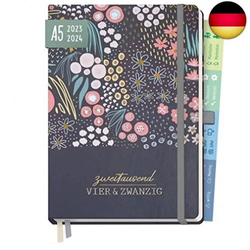 CHÄFF-TIMER PREMIUM KALENDER 2023/2024 A5 [Flower Bed] Terminplaner 18 