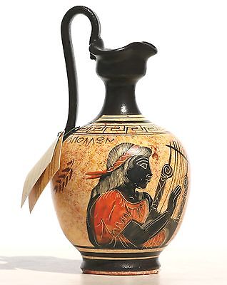 Greek black-figure Ceramic Vase Pot Pottery Painting Greek God Apollo 6.7inches