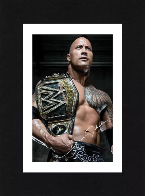 8X6 Mount THE ROCK Signed PHOTO Print Gift Ready To Frame WWE Wrestling