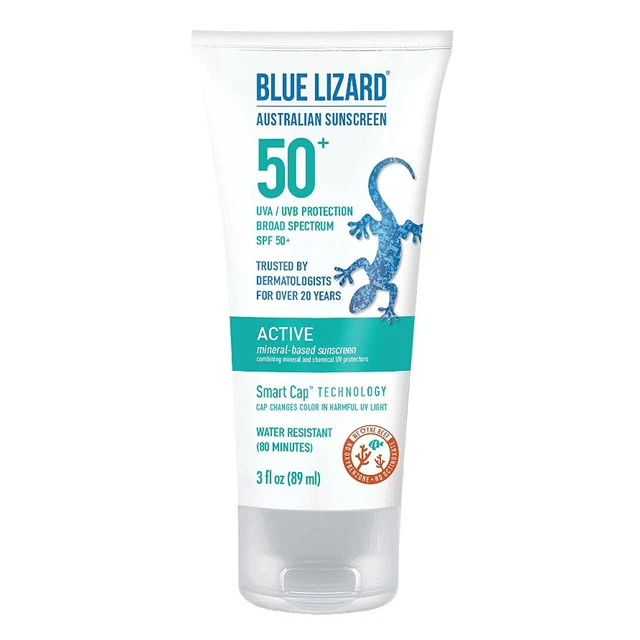 Loción protector solar activo a base de minerales BLUE LAGARD FPS 50+, sin perfume, 3 Fl Oz