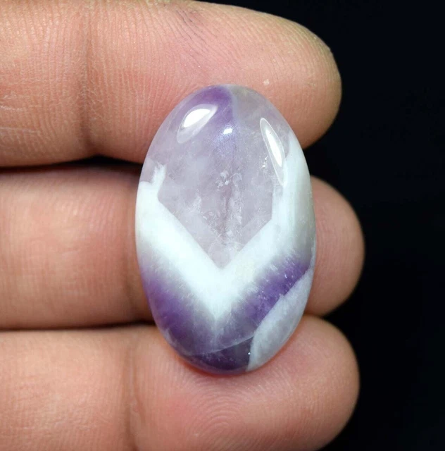 Cabochon ovale en agate de dentelle d'améthyste naturelle Pierre précieuse...