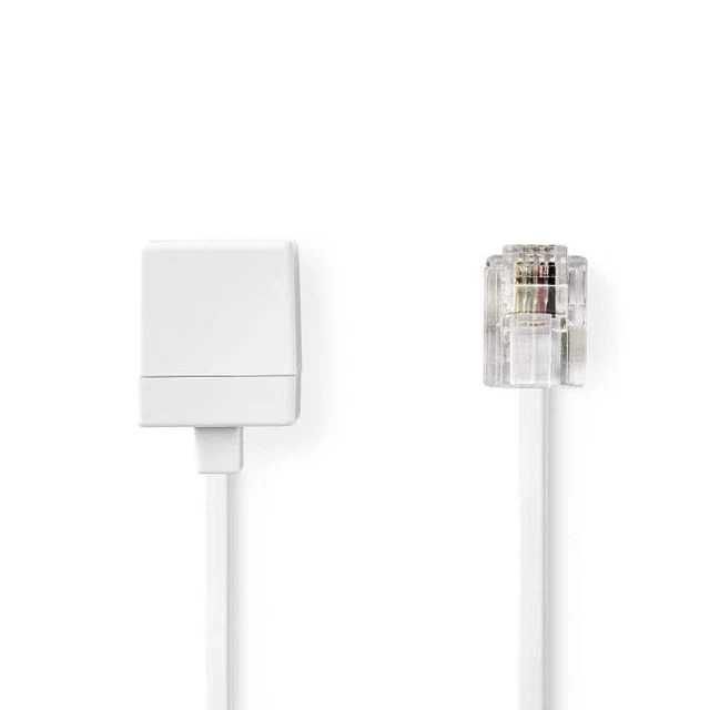 Câble Rallonge Téléphonique RJ11 Mâle/femelle - 10 Mètres, Noir - Pour Téléphone Fixe, Fax, Modem