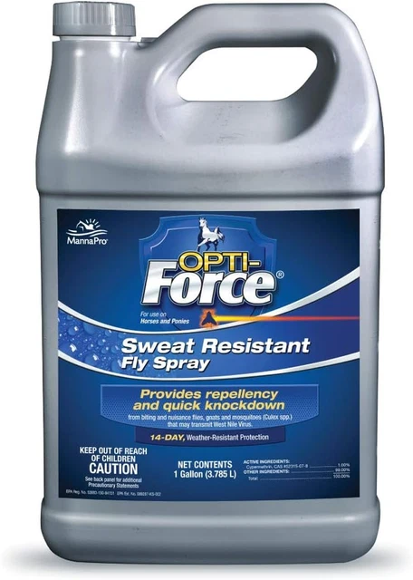Manna Pro Opti-Force Fly Spray | Sweat Resistant for Horses and Ponies | Provide