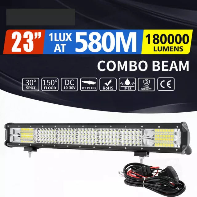 23inch CREE LED Light Bar Combo Offroad Work Driving Lamp 4WD SUV 22/24'' +Wire