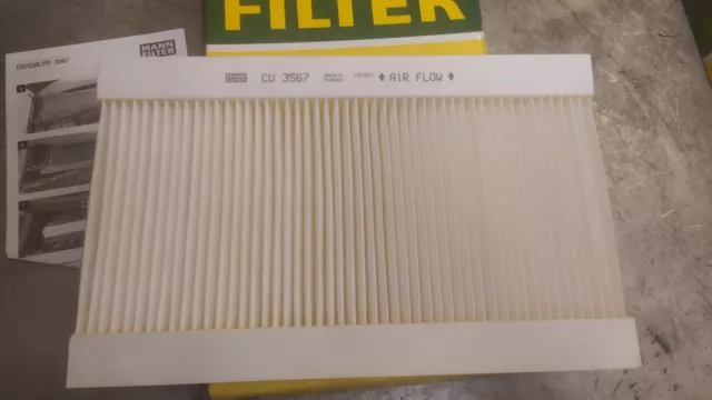 Filtre d'habitacle Mann-filter cu3567 Ford transit Focus 2