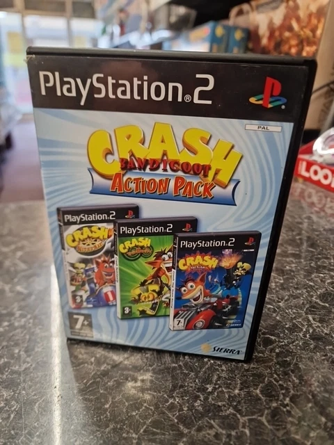 PS2 Crash Bandicoot Action Pack (PAL) – Bon état, Jeu Complet