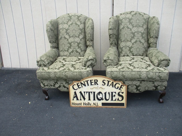 64368 PAIR Chippendale Wing Chair Chairs 64368 PAIR Chippendale Wing Chair Chairs