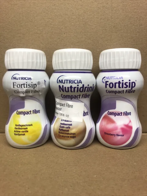 30x Nutrica Fortisip Compact FIBRE Drink - THREE Flavours 125ml