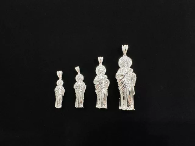 Sterling Silver 925 3D St Jude San Judas Tadeo Pendant