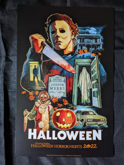 Halloween Horror Nights Michael Myers 2022 HHN Poster Universal
