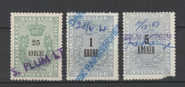 Denmark Revenue Stamp Fiscal Fiscaux Excise Stempelmaerke Danmark Selection 5