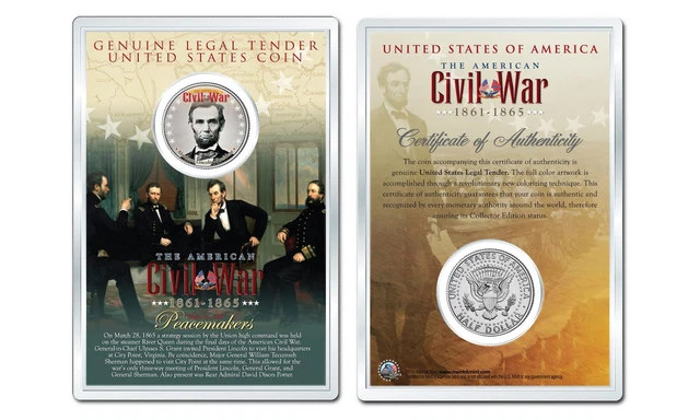 American CIVIL WAR - Lincoln OFFICIAL JFK Half Dollar US Coin in PREMIUM HOLDER