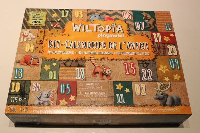 Calendrier De L'Avent Playmobil Wiltopia - 24 Surprises Animaux - 80% Matériaux Recyclés - Dès 4 Ans