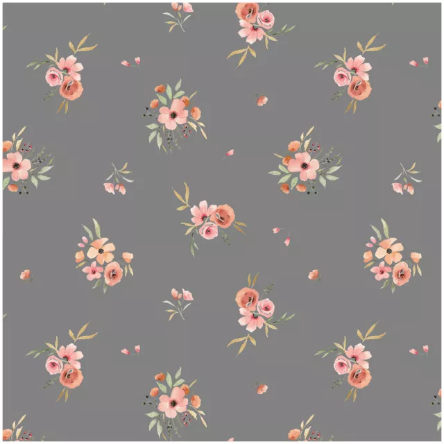 Jersey fiore grigio jersey tessuto tessuto bambini merce al metro cucito bambini JB050