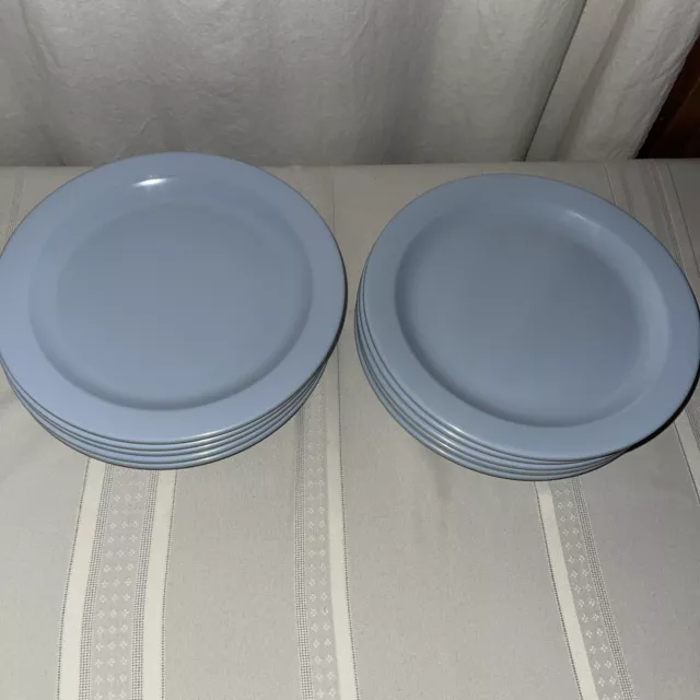 LastCall VTG Boontonware BlueMelamine Dinner Plates 2SetsOf10 Available VeryGood