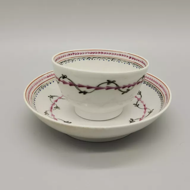 New Hall Porcelain Tea Bowl & Saucer Pattern 122 circa 1790