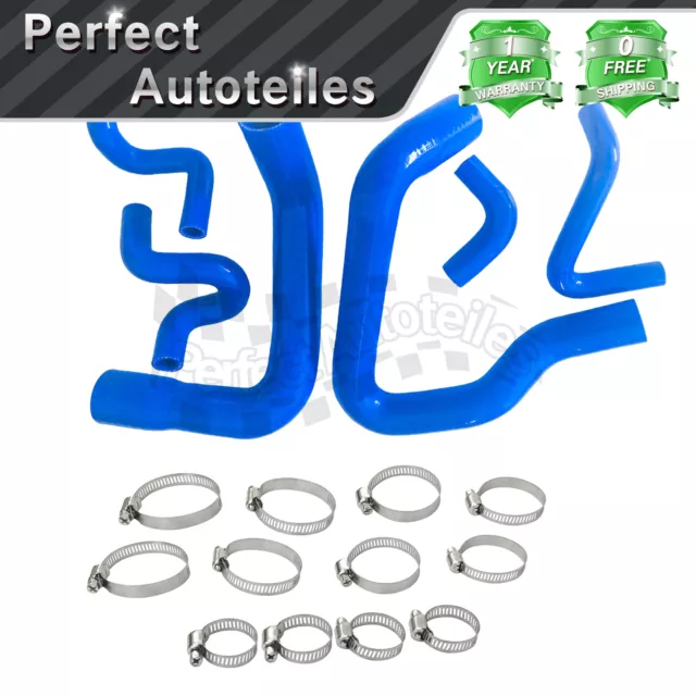 Blue Silicone Radiator Hose Piping Kit Fit For 86-93 Mustang GT LX Cobra 5.0