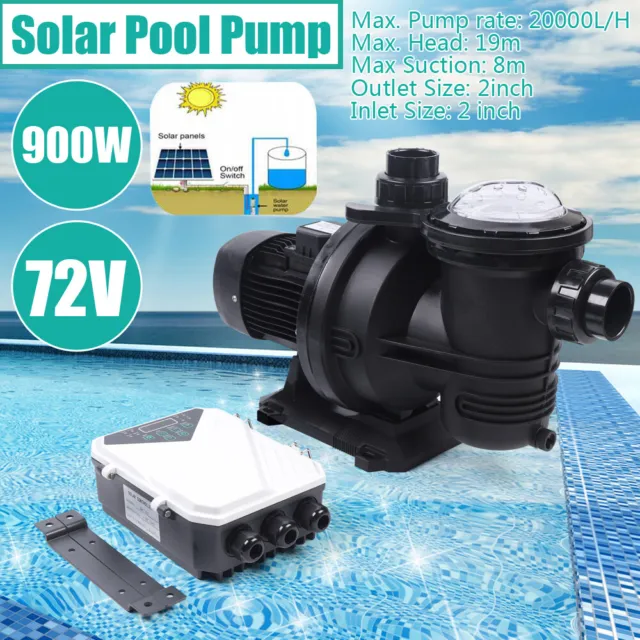 72V 900W Solar Water Pump Clean Water Pool Pump for Garden Pond Outdoor Pool