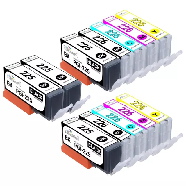 12 Pack PGI-225 CLI-226 Ink Cartridges for Canon PIXMA MG5120 MG5220 MG5320